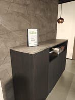 Luxe Dressoirkast houtfineer zwart Ribbel 180cm - 614 PKW, Ophalen, Met lade(s), 150 tot 200 cm, Eikenhout