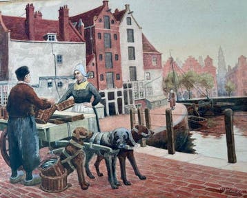 Pieter Haaxman (1854-1937) - Volendam fish merchant in, Antiek en Kunst, Kunst | Schilderijen | Klassiek