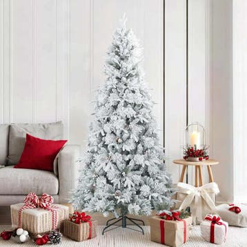 vidaXL Kunst Kerstboom met Geveerde Takken, Sneeuw Bedekt, Verzenden, Nieuw