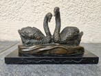 Milo (1910-1978) - Snijwerk, Deux Cygnes - 12 cm - Brons, Antiek en Kunst
