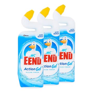 WC-Eend Toilettreiniger Action Gel Ocean Fresh 750ml - 3, Verzenden, Nieuw in verpakking