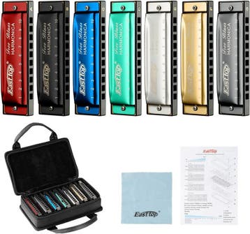 Blues Harmonica 7 Stuks | Incl. Tas | 60% Korting, Overige typen, Ophalen of Verzenden, Zo goed als nieuw, Met koffer of doosje