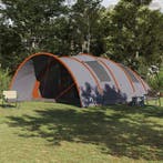 vidaXL Tunnel Tent 8-Person met dak Grijs en Oranje 710 x, Caravans en Kamperen, Verzenden, Nieuw