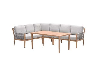 Garden Impressions Sardinia Lounge Dining Teak look 6 -delig, Tuin en Terras, Tuinsets en Loungesets, Ophalen of Verzenden, Nieuw