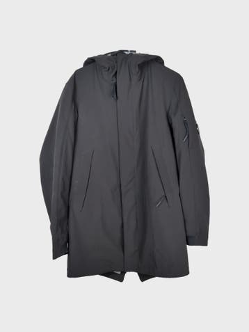 C.P. Company Lange jas Heren maat S Zwart, C.P. Company, Zwart, Ophalen of Verzenden, Zo goed als nieuw
