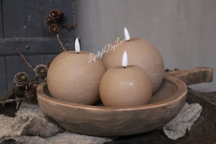 LED bol kaars beige S, Huis en Inrichting, Lampen | Overige, Nieuw, Ophalen of Verzenden