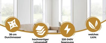 Plafondlamp Wit Stof ø38cm (Lampen, Interieur, Voor in Huis, Verzenden, Nieuw