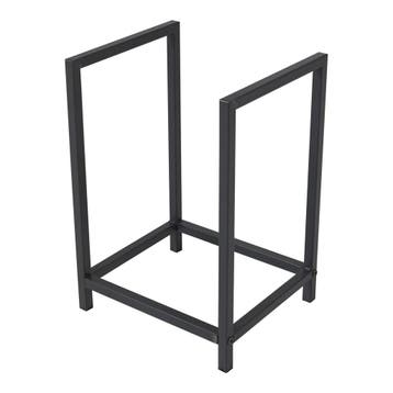 [en.casa] Brandhout rek houtopslag Torsås 40x30x50 cm zwart, Tuin en Terras, Haardhout, Verzenden