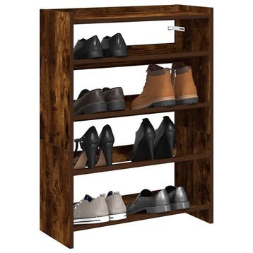 vidaXL Schoenenrek 60x25x81 cm bewerkt hout gerookt, Verzenden, Nieuw