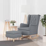 vidaXL Fauteuil met schommelpoten en voetenbank stof, Verzenden, Nieuw