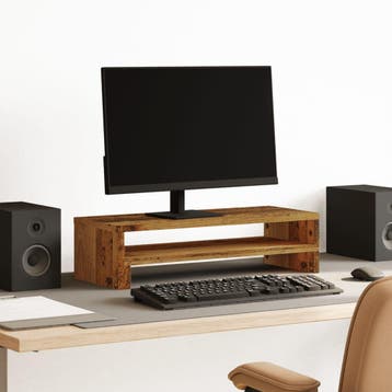 vidaXL Monitorstandaard 54x22x15 cm bewerkt hout oud, Verzenden, Nieuw