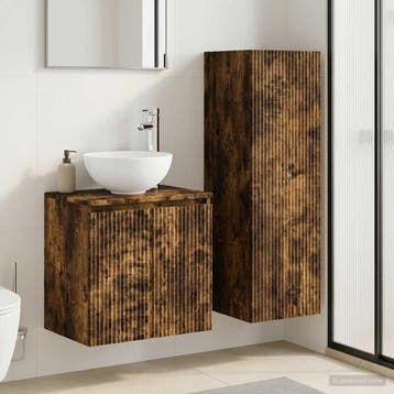 vidaXL Badkamermeubelset 2 st Gerookt eiken 33 x 34,5 x 100, Verzenden, Nieuw