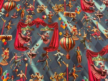 300 x 280 cm – Katoen Oeko-Tex Circus Vintage – Meubelstof