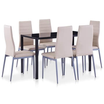 vidaXL 7-delige Eethoek cappuccino, Verzenden, Nieuw