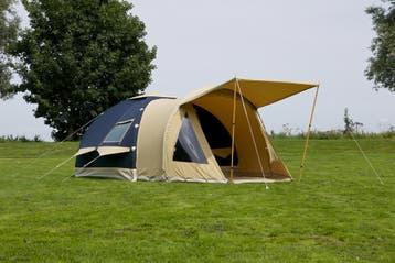 Karsten oppompbare tent type 300 Donkerblauw (2013), Caravans en Kamperen, Tenten, Ophalen of Verzenden, Gebruikt, Tot en met 4