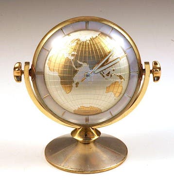 Tafelklok - Mid-century modern Messing - 1960-1970 - “Globe”