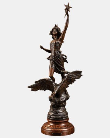Naar L. & F. Moreau - Figuur - De vertrouwde vogel -, Antiek en Kunst