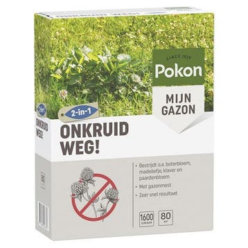 Onkruidverdelger gazon | Pokon | 80 m² (1600 gram), Verzenden, Nieuw