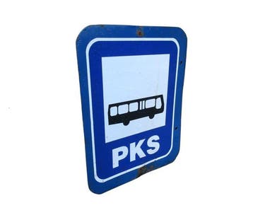 Vintage bushalte - verkeersbord - Emaille bord - Staal