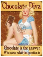 Metalen plaatje chocolade diva - Metalen wand plaatjes, Ophalen of Verzenden, Nieuw