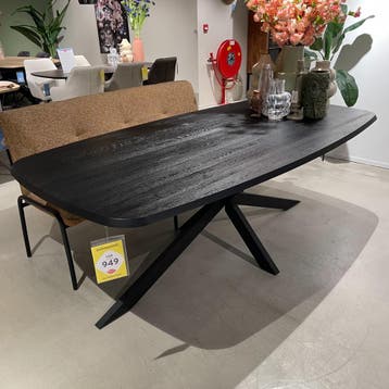 Walden Eettafel Deens Ovaal Zwart - Profijt Meubel, Huis en Inrichting, Tafels | Eettafels, Eikenhout, Nieuw, 150 tot 200 cm, Industrieel