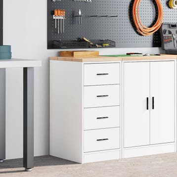 vidaXL Garagekast 40x51x85 cm massief grenenhout wit, Huis en Inrichting, Kasten | Stellingkasten, Verzenden, Nieuw