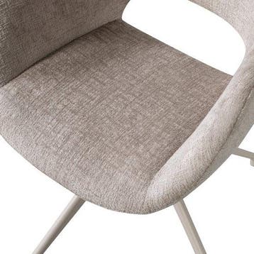 WOOOD Eliva Eetkamerstoel - Velvet Stof - Zand/Beige - Set, Verzenden, Nieuw