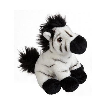 Zebra knuffel - pluche - 15 cm - zwart-wit - speelgoed, Verzenden, Nieuw