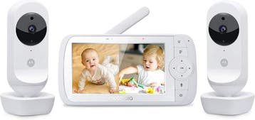 Babyfoon met 2 cameras | 5 inch scherm | Tweedekansje OP=OP, Kinderen en Baby's, Babyfoons, Ophalen of Verzenden, Zo goed als nieuw