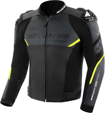 SHIMA Bandit 2.0 Perforated Zwart Geel Leren Motorjas, Nieuw met kaartje, Jas | leer, SHIMA, Heren