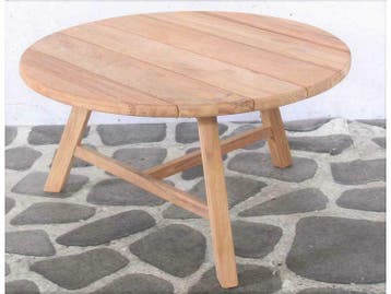 sens line Woody teak sidetable Ø80 cm FSC Recycled teak, Tuin en Terras, Nieuw, Rond, Teakhout