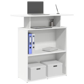 vidaXL Receptiebalie Wit 100x40x104 cm Bewerkt Hout, Huis en Inrichting, Bureaus, Verzenden, Nieuw