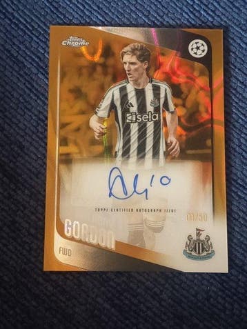 2025 Topps Chrome UCL Anthony Gordon CA-GO Gesigneerde, Nieuw