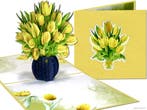 Prachtige Bos Geel-Oranje Tulpen pop-up kaart met Gouden..., Verzenden, Nieuw