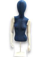 TORSO DAME 1/2 MET ARMEN BLAUW MATERIAAL CR14-1110
