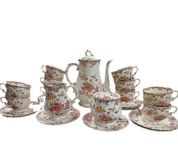 Sarreguemines - Koffieservies (24) - Fleury - Aardewerk -