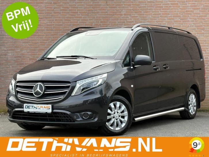 Zakelijke Lease |  Mercedes-Benz Vito 116CDI 164PK Lang 9G-T, Auto's, Bestelauto's, Onderhoudsboekje, Lease, Zwart, Automaat, Zwart
