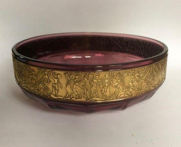August Walther & Söhne - Schaal - Amethist glas - Art Deco