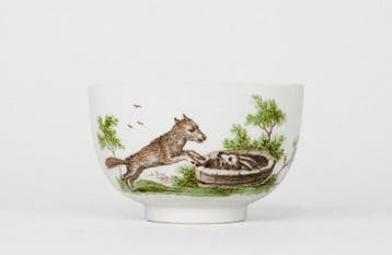Meissen - Der Wolf und die 7 Geißlein. - Beker - Porselein -