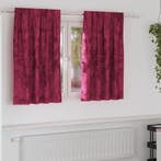 vidaXL Velvet Gordijnen 2 pcs Wijnrood 140 x 140 cm Fluweel, Verzenden, Nieuw, Rood