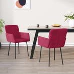 vidaXL Eetkamerstoelen 2 st fluweel wijnrood, Huis en Inrichting, Stoelen, Verzenden, Nieuw, Rood