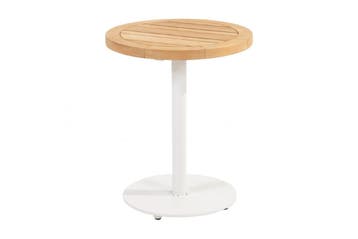 4 Seasons Volta teak salontafel - Ø45 cm. wit, Verzenden, Nieuw, Rond, Hout