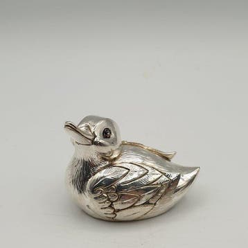 Anatra rivestita in Argento - Beeldje - Met zilver bekleed