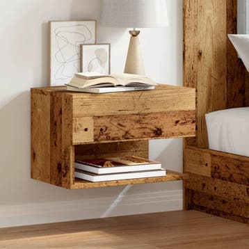 vidaXL Nachtkastjes 2 st wandgemonteerd oud houtkleurig, Minder dan 45 cm, Verzenden, Nieuw, Minder dan 55 cm