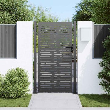 vidaXL Tuinpoort met slot Zwart 110 x 205 cm Gepoedercoat, Verzenden, Nieuw