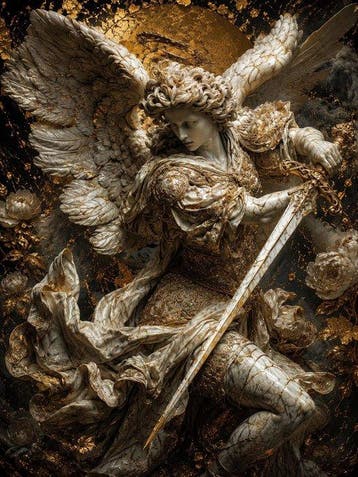 Yamila - San Miguel Arcángel: El Kintsugi Celestial, Antiek en Kunst