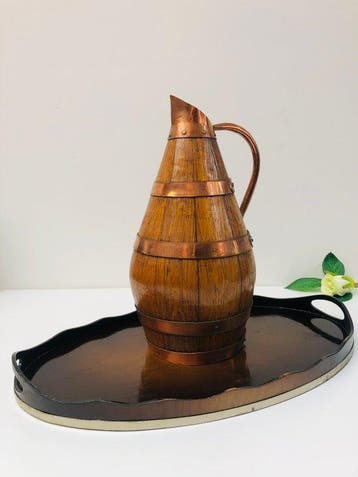 Karaf (2) - Eik - Wijnkan - dienblad