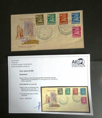 Nederland 1950 - Speciaal cover Kerken in oorlogstijd, Gestempeld