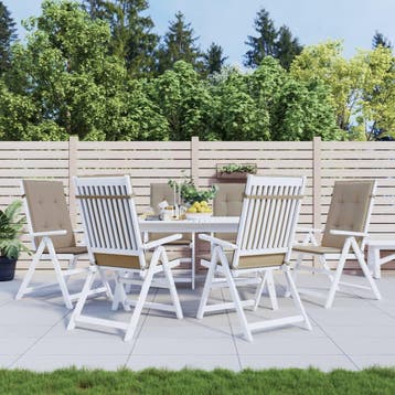 vidaXL Tuinstoelkussens 6 st hoge rug 120x50x3 cm stof taupe, Verzenden, Nieuw