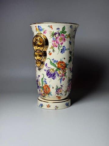 Boch Frères - KERALUX - Vaas - Fleur de Saxe - 26 cm -